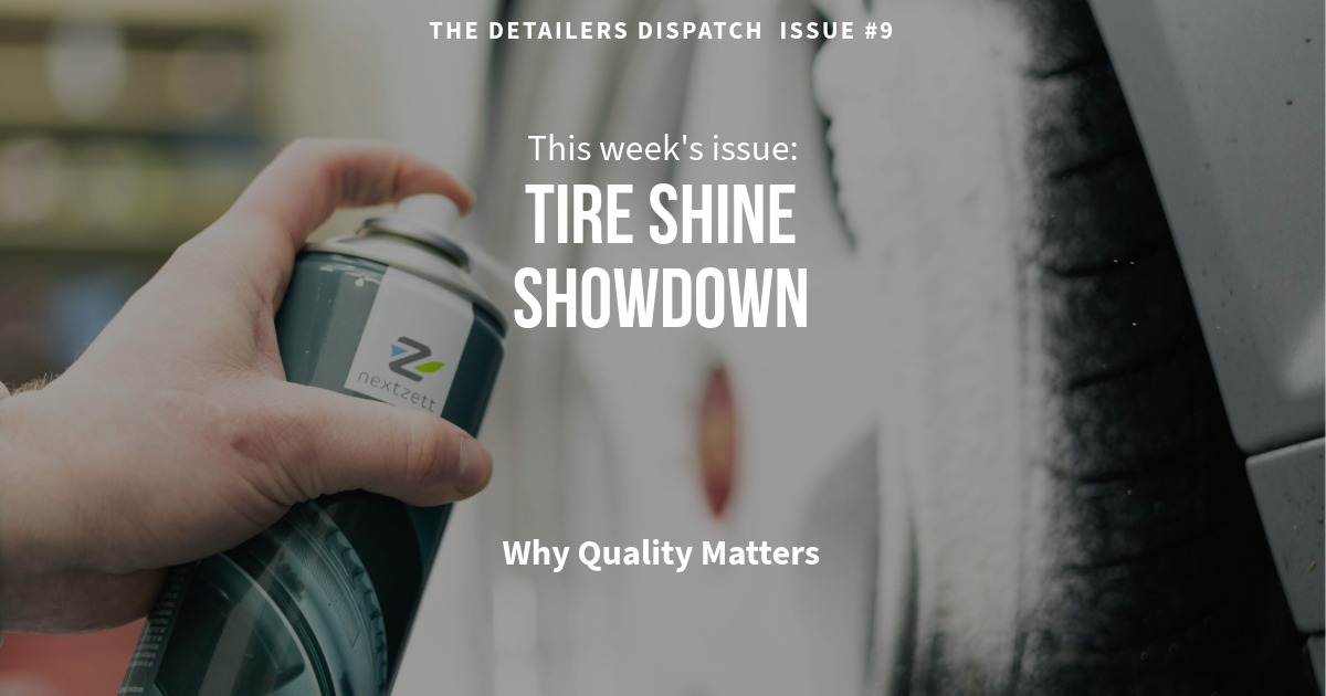 Tire Shine spray on tires - tire foam comparison