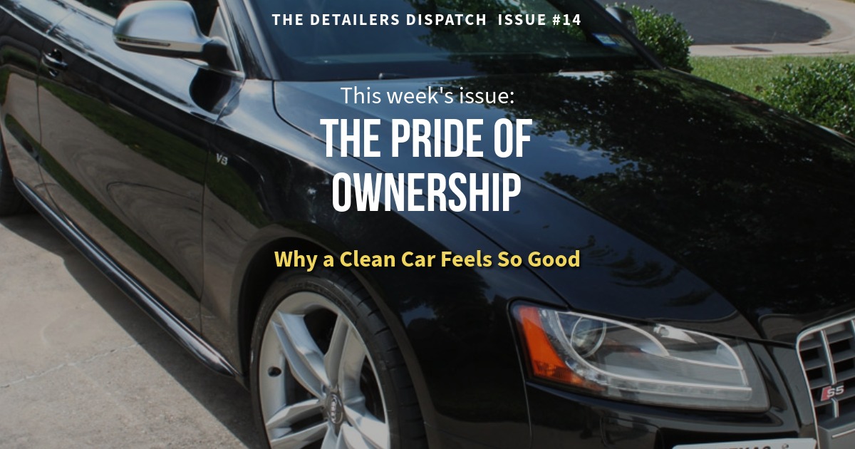 Freshly detailed black sports car in driveway